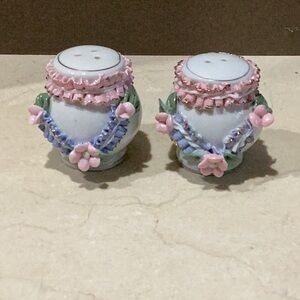 Rose Garden vintage porcelain salt & pepper shakers